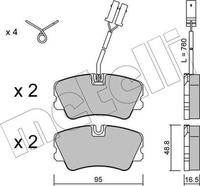 Metelli 22-0065-0 - Bremžu uzliku kompl., Disku bremzes autospares.lv