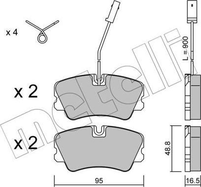 Metelli 22-0065-1 - Bremžu uzliku kompl., Disku bremzes www.autospares.lv