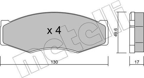 Metelli 22-0066-0 - Bremžu uzliku kompl., Disku bremzes www.autospares.lv