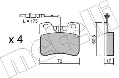 Metelli 22-0060-1 - Bremžu uzliku kompl., Disku bremzes www.autospares.lv