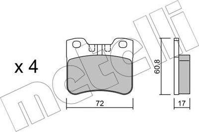 Metelli 22-0060-2 - Bremžu uzliku kompl., Disku bremzes www.autospares.lv