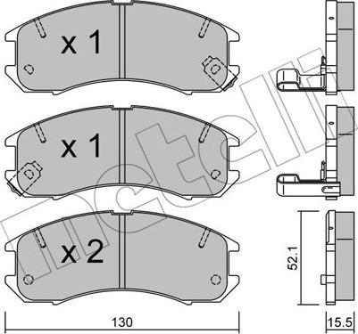 Metelli 22-0068-0 - Brake Pad Set, disc brake www.autospares.lv