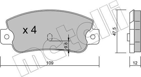 Metelli 22-0063-0 - Тормозные колодки, дисковые, комплект www.autospares.lv