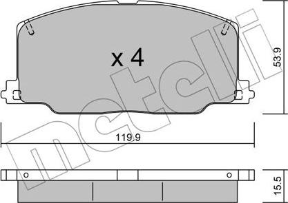 Metelli 22-0067-0 - Brake Pad Set, disc brake www.autospares.lv