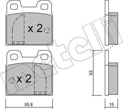 Metelli 22-0009-0 - Brake Pad Set, disc brake www.autospares.lv