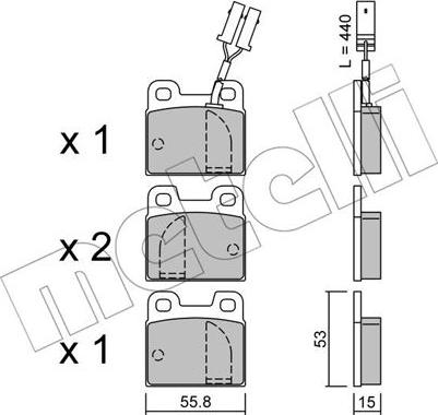 Metelli 22-0009-1 - Тормозные колодки, дисковые, комплект www.autospares.lv