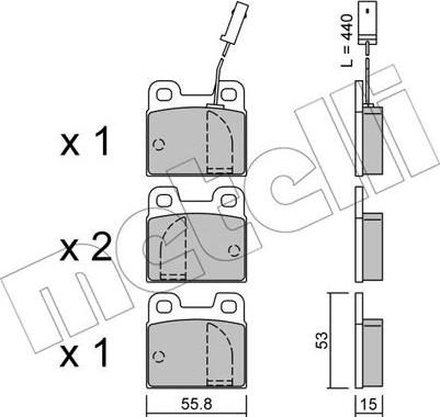 Metelli 22-0009-2 - Тормозные колодки, дисковые, комплект www.autospares.lv