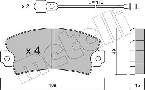 Metelli 22-0005-4 - Bremžu uzliku kompl., Disku bremzes www.autospares.lv