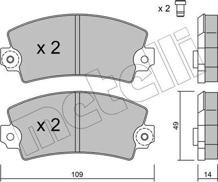 Metelli 22-0005-5 - Bremžu uzliku kompl., Disku bremzes www.autospares.lv