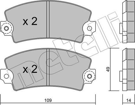 Metelli 22-0005-1 - Bremžu uzliku kompl., Disku bremzes www.autospares.lv