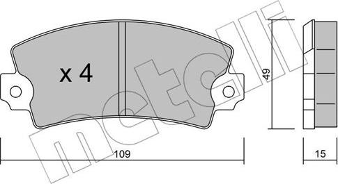 Metelli 22-0005-2 - Bremžu uzliku kompl., Disku bremzes autospares.lv