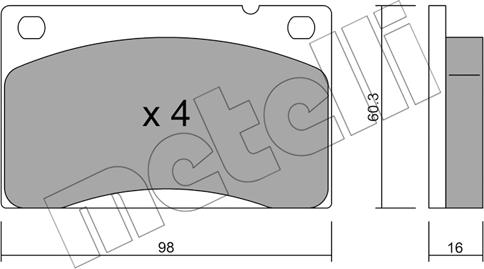 Metelli 22-0006-0 - Bremžu uzliku kompl., Disku bremzes www.autospares.lv