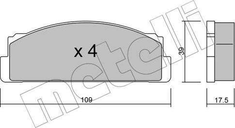 Metelli 22-0001-0 - Тормозные колодки, дисковые, комплект www.autospares.lv