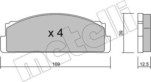 Metelli 22-0001-1 - Bremžu uzliku kompl., Disku bremzes www.autospares.lv