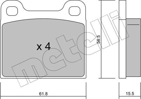 Metelli 22-0003-4 - Bremžu uzliku kompl., Disku bremzes autospares.lv