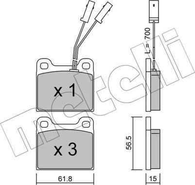 Metelli 22-0003-1 - Тормозные колодки, дисковые, комплект www.autospares.lv