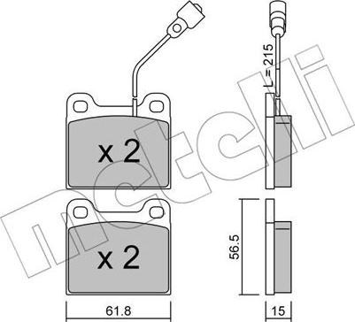 Metelli 22-0003-2 - Тормозные колодки, дисковые, комплект www.autospares.lv