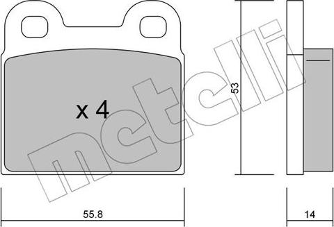 Metelli 22-0002-0 - Тормозные колодки, дисковые, комплект www.autospares.lv