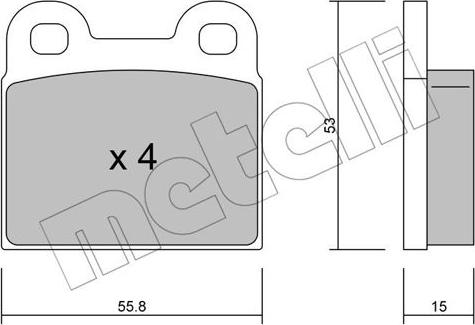 Metelli 22-0002-1 - Тормозные колодки, дисковые, комплект www.autospares.lv