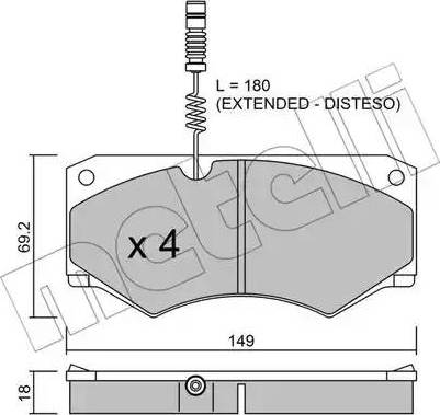 Metelli 22-0014-1 - Bremžu uzliku kompl., Disku bremzes www.autospares.lv