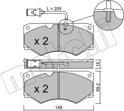 Metelli 22-0014-3 - Bremžu uzliku kompl., Disku bremzes www.autospares.lv