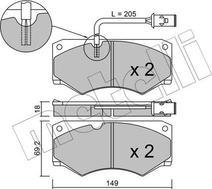 Metelli 22-0014-2 - Bremžu uzliku kompl., Disku bremzes autospares.lv