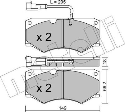 Metelli 22-0014-7 - Bremžu uzliku kompl., Disku bremzes www.autospares.lv