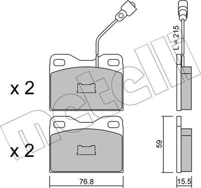 Metelli 22-0015-4 - Bremžu uzliku kompl., Disku bremzes www.autospares.lv