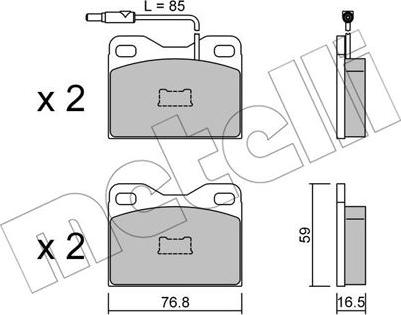 Metelli 22-0015-5 - Тормозные колодки, дисковые, комплект www.autospares.lv