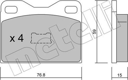 Metelli 22-0015-0 - Bremžu uzliku kompl., Disku bremzes www.autospares.lv