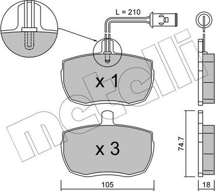 Metelli 22-0016-5 - Тормозные колодки, дисковые, комплект www.autospares.lv