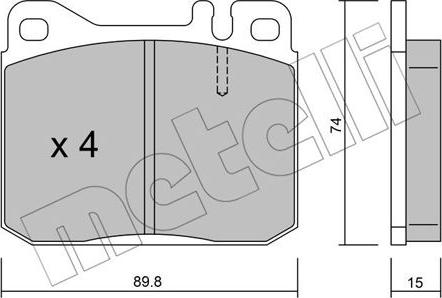 Metelli 22-0011-0 - Bremžu uzliku kompl., Disku bremzes autospares.lv