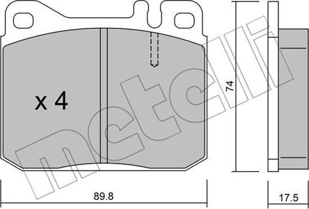 Metelli 22-0011-1 - Bremžu uzliku kompl., Disku bremzes autospares.lv