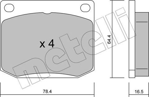 Metelli 22-0018-0 - Bremžu uzliku kompl., Disku bremzes www.autospares.lv