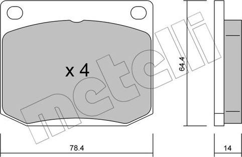 Metelli 22-0018-1 - Brake Pad Set, disc brake www.autospares.lv