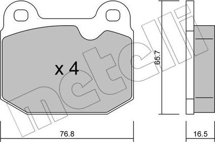 Metelli 22-0013-1 - Bremžu uzliku kompl., Disku bremzes www.autospares.lv