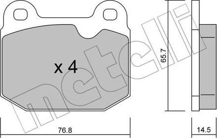 Metelli 22-0013-3 - Brake Pad Set, disc brake www.autospares.lv