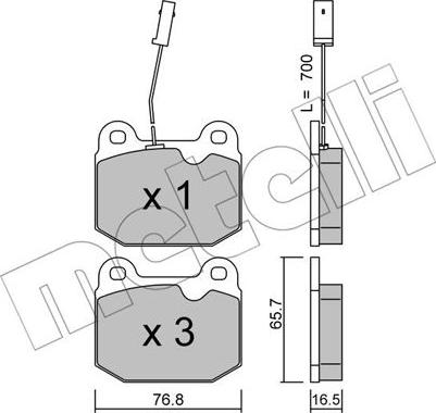 Metelli 22-0013-2 - Bremžu uzliku kompl., Disku bremzes www.autospares.lv