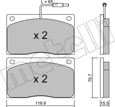 Metelli 22-0089-1 - Bremžu uzliku kompl., Disku bremzes autospares.lv