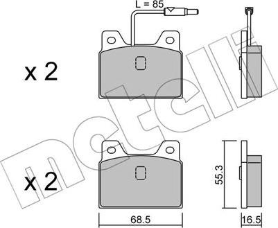 Metelli 22-0084-0 - Тормозные колодки, дисковые, комплект www.autospares.lv