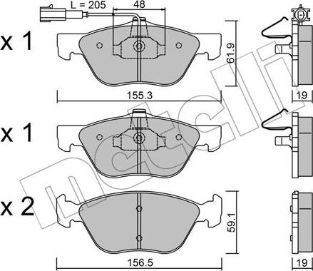 Metelli 22-0083-2 - Bremžu uzliku kompl., Disku bremzes autospares.lv