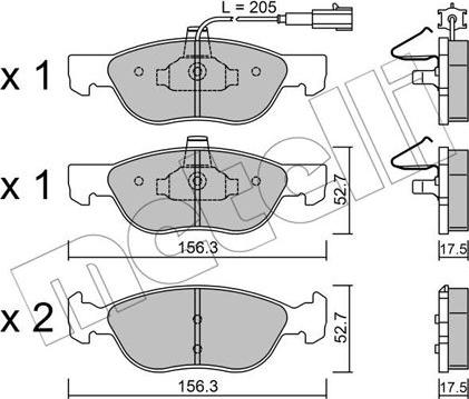 Metelli 22-0082-0 - Brake Pad Set, disc brake www.autospares.lv