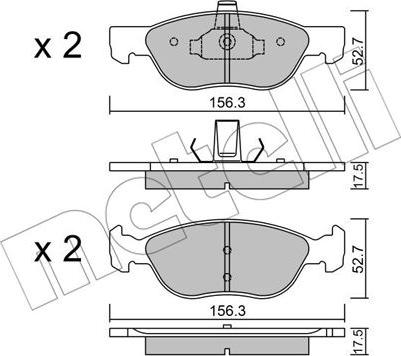 Metelli 22-0082-2 - Bremžu uzliku kompl., Disku bremzes autospares.lv