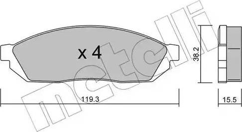 Metelli 22-0087-0 - Bremžu uzliku kompl., Disku bremzes www.autospares.lv