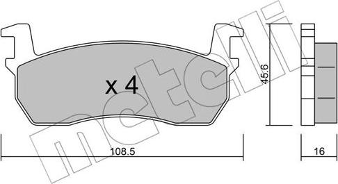 Metelli 22-0034-0 - Bremžu uzliku kompl., Disku bremzes www.autospares.lv