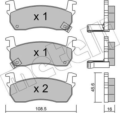 Metelli 22-0034-1 - Bremžu uzliku kompl., Disku bremzes www.autospares.lv