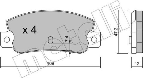 Metelli 22-0035-0 - Bremžu uzliku kompl., Disku bremzes www.autospares.lv