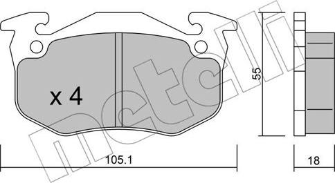 Metelli 22-0036-4 - Bremžu uzliku kompl., Disku bremzes www.autospares.lv