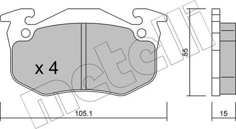 Metelli 22-0036-5 - Bremžu uzliku kompl., Disku bremzes www.autospares.lv