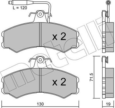 Metelli 22-0031-0 - Bremžu uzliku kompl., Disku bremzes autospares.lv